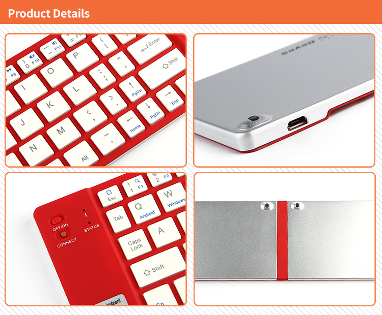 Tri-foldable Wireless Bluetooth Keyboard(图2)